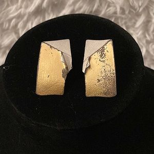 Silver and gold earrings